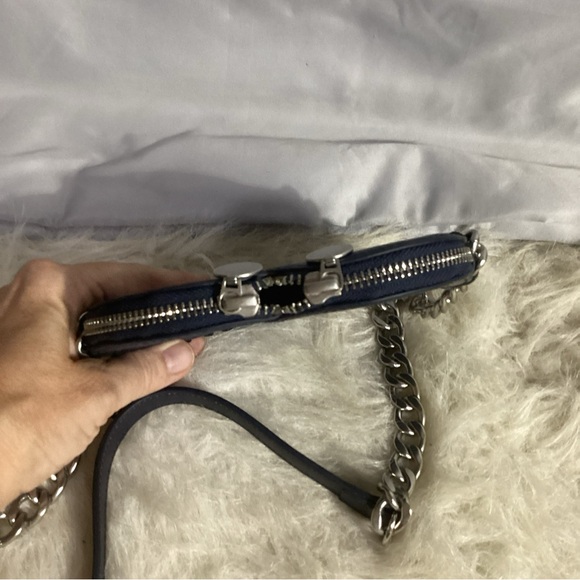 Stella McCartney Jazz Heart Black & Blue Glittery Crossbody Bag Whipstitching - Picture 7 of 12